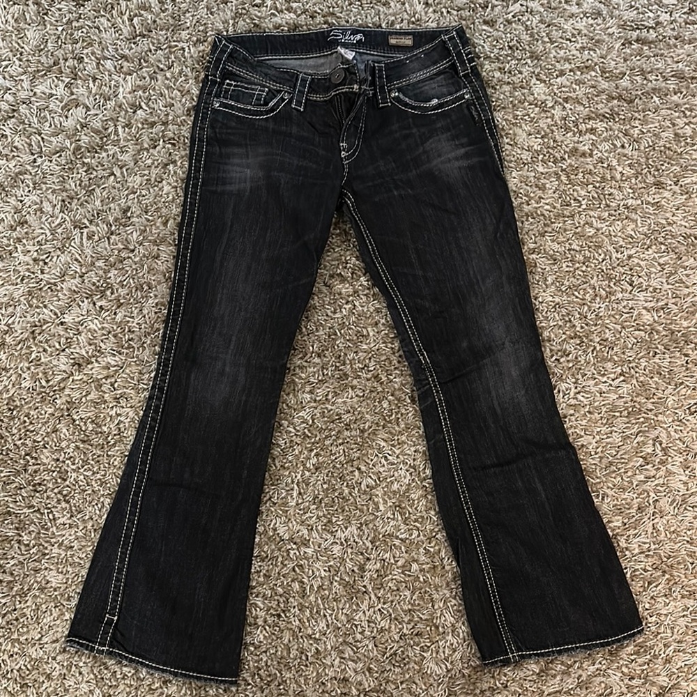 STYLUS Black Flare Wide Leg Jeans